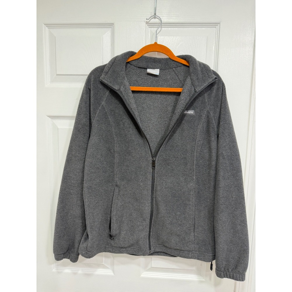 Columbia Benton Springs Full Zip Fleece Jacket Charcoal Grey Womens Large WL6439